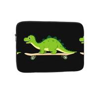 YYHWHJDE Little Green Dinosaur on Skateboard Prints Protective Shockproof Portable Laptop Sleeve Case 12 inch for Men and Women Business Travel, and Office Daily Use