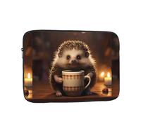 YYHWHJDE Little Hedgehog Drinking Coffee Prints Protective Shockproof Portable Laptop Sleeve Case 13 inch for Men and Women Business Travel, and Office Daily Use