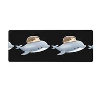 YYHWHJDE Little Hedgehog On The Back Of A Whale Picture Extra Large Mouse Pad, Computer Office Anti Slip Gaming Keyboard Thickened Version 12x31.5in
