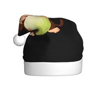 YYHWHJDE Little monkey eating onion Prints Christmas Hat for Adult Making It a Fun and Durable Gift for Men and Women