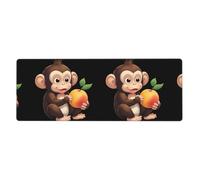 YYHWHJDE Little Monkey Eating Peach Pattern Extra Large Mouse Pad, Computer Office Anti Slip Gaming Keyboard Thickened Version 12x31.5in