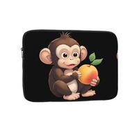 YYHWHJDE Little Monkey Eating Peach Prints Protective Shockproof Portable Laptop Sleeve Case 12 inch for Men and Women Business Travel, and Office Daily Use