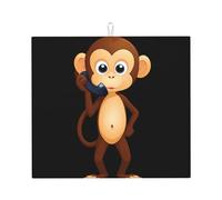 YYHWHJDE Little Monkey On The Phone Printed Kitchen Absorbent pad, Super Absorbent Microfiber, Oversized Anti Slip