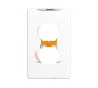 YYHWHJDE Little Mouse Reading a Book Prints Double Socket Wall Panel Electrical Socket Cover Plate Shatter Decoration Durable 4.5x2.76in