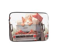 YYHWHJDE Little Orange cat Having a Ride Prints Protective Shockproof Portable Laptop Sleeve Case 12 inch for Men and Women Business Travel, and Office Daily Use