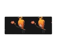 YYHWHJDE Little Oriole Holding A Maple Leaf Picture Extra Large Mouse Pad, Computer Office Anti Slip Gaming Keyboard Thickened Version 12x31.5in