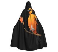 YYHWHJDE Little Oriole Holding A Maple Leaf Picture Halloween Adult Hooded Cape Cloak No Zipper, Comfortable For Costume Parties