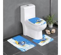 YYHWHJDE Little penguin on a sled Picture Anti slip floor mat three piece set bathroom carpet anti slip durable