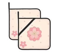 YYHWHJDE Little Pink Cherry Blossoms Pattern Square Insulated Pot Holder Set of 2 8x8 in Anti-scalding and Heat-Insulating Waterproof