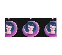 YYHWHJDE Little Pink Pig on The Colorful Moon Prints Extra Large Mouse pad Mousepad Computer Office Gaming Keyboard Thickened Version 12x31.5in