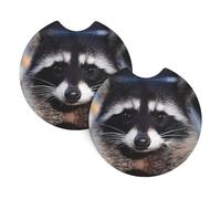 YYHWHJDE Little Raccoon Face Prints Car Cup Coasters 2-Pack - The Ideal Housewarming Gift for Car Owners - High-Grade Neoprene Throw, Effortless Style & Protection