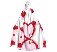 YYHWHJDE Little Red Heart Picture Halloween Adult Hooded Cloak for Role-Playing, Costumes, and Theme Parties