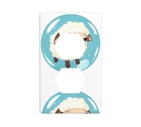 YYHWHJDE Little Sheep in The Bubble Picture Double Socket Wall Panel Decorative is Durable and Suitable for Socket Light Switch Accessories 4.5x2.76in