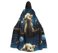 YYHWHJDE Little sheep looking at the stars Prints Halloween Adult Hooded Cloak for Parties and Costumes