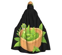 YYHWHJDE Little Snake In Bamboo Basket Pattern Halloween Adult Hooded Cape Cloak - Super Large Hooded Cloak No Zipper