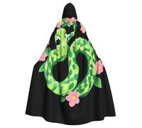 YYHWHJDE Little snake in the petals Picture Adult Halloween hooded jacket cloak long party cloak suitable for men and women