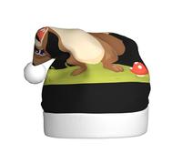 YYHWHJDE Little squirrel picking mushrooms Prints Christmas Hat for Adult quality festive accessory crafted soft, lightweight