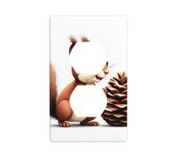 YYHWHJDE Little Squirrel Stealing Pine Cones Prints Double Socket Wall Panel Electrical Socket Cover Plate Shatter Decoration Durable 4.5x2.76in