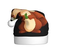 YYHWHJDE Little squirrel with flower hat Pattern Christmas Hat for Adult quality festive accessory crafted soft, lightweight