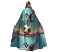 YYHWHJDE Little Swallow Stepping On The Ball Pattern Halloween Adult Hooded Cape Cloak No Zipper, Comfortable For Costume Parties