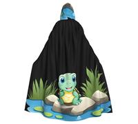 YYHWHJDE Little Turtle By The Pond Pattern Halloween Adult Hooded Cape Cloak - Super Large Hooded Cloak No Zipper