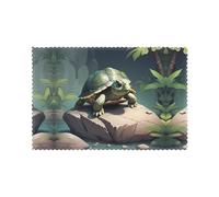 YYHWHJDE Little Turtle On The Stone Prints Placemats Set of 6 12x18in - Elevate Every Meal with Durable & Customizable Table Layers