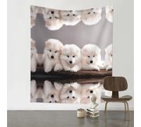 YYHWHJDE Little White Dogs Pattern Prints 60x51in Wall Tapestry - Elevate Your Space with a Versatile & Cozy Throw Blanket for Dorms, Beach & Home
