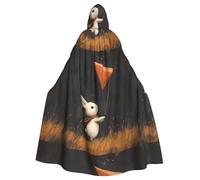 YYHWHJDE Little White Rabbit Flying Kite Prints Halloween Adult Hooded Cape Men'S And Women'S Clothing Mantle Role-Playing