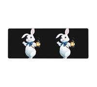 YYHWHJDE Little White Rabbit Holding A Lantern Picture Extra Large Mouse Pad, Computer Office Anti Slip Gaming Keyboard Thickened Version 12x31.5in
