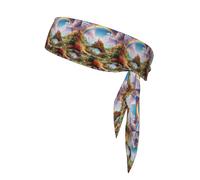 YYHWHJDE Little World Under the Rainbow Pattern Sports headscarf, sweat absorbing and breathable, motion headband, double-sided kerchief