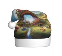YYHWHJDE Little World Under the Rainbow Prints Christmas Hat for Adult for men and women clothing headband for festive occasions