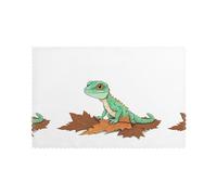 YYHWHJDE Lizard On Dead Leaves Prints Placemats Set of 6 12x18in - Engineered for Durability & Heat Resistance Polyester