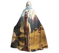 YYHWHJDE Llama Pattern Halloween Adult Hooded Cloak for various party and carnival settings