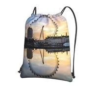 YYHWHJDE london eye Prints Drawstring Backpack - Lightweight, Waterproof Sport Throw Cover for Gym, Travel & Everyday Essentials