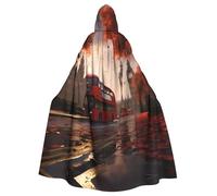 YYHWHJDE London Pattern Halloween Adult Hooded Cloak for Party Costume Cosplay Stage Masquerade Theme Dance Comic Con