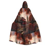 YYHWHJDE London Pattern Halloween Adult Hooded Cloak for various party and carnival settings