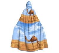 YYHWHJDE Lonely Camel Printed Halloween Adult Hooded Cloak No Zipper, Comfortable & Durable for Role-Playing