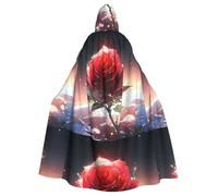 YYHWHJDE Lonely Rose On The Planet Pattern Halloween Adult Hooded Cape Cloak No Zipper, Comfortable For Costume Parties