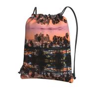 YYHWHJDE Los Angeles Palm Trees Prints Drawstring Backpack - Lightweight, Waterproof Sport Throw Cover for Gym, Travel & Everyday Essentials