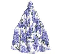 YYHWHJDE Lots Of Lilacs Pattern Halloween Adult Hooded Cape Cloak For Role-Playing, Stage Costumes, Parties Easy Care