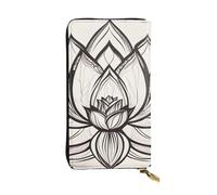 YYHWHJDE Lotus Flower Namaste Picture Leather long clutch wallet Designed for fashion girls and women stylish and personalized 7.48 x 4.13 in, Black, One Size