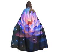 YYHWHJDE Lotus Flower Printing Halloween Adult Hooded Cloak for Parties and Costume Events