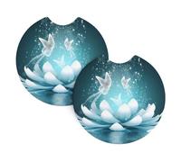 YYHWHJDE Lotus Flowers Prints Car Cup Coasters 2-Pack - The Ideal Housewarming Gift for Car Owners - High-Grade Neoprene Throw, Effortless Style & Protection