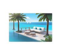YYHWHJDE Love Island on The S Prints Placemats Set of 6 12x18in for Dining Table in Home & Kitchen - Washable, Heat Resistant, Thick and Sturdy