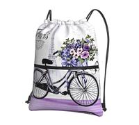 YYHWHJDE Love on the bike Prints Drawstring Zipper Backpack - Lightweight Water-Resistant Gym Bag for Travel, Yoga, and Everyday Adventures
