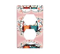 YYHWHJDE Love Owl Pattern Double Socket Wall Panel Decorative is Durable and Suitable for Socket Light Switch Accessories 4.5x2.76in