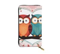 YYHWHJDE Love Owl Picture Leather long clutch wallet Designed for fashion girls and women stylish and personalized 7.48 x 4.13 in, Black, One Size