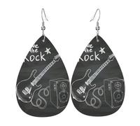 YYHWHJDE Love Rock Prints Water Drop Leather Earrings - Stylish Dangle Throw for Parties, Vibrant Color Layering, Non-Fading Finish