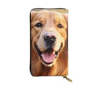 YYHWHJDE Lovely Golden Retriever Dog Picture Quality Leather Long Clutch Wallet Designed for Fashion Girls and Women Stylish 7.48 x 4.13 in
