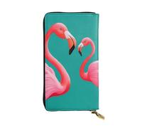 YYHWHJDE Lovely Pink Flamingos Printing Quality Leather Long Clutch Wallet Designed for Fashion Girls and Women Stylish 7.48 x 4.13 in